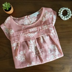 Floral Loft Tank in Coral - size XS
